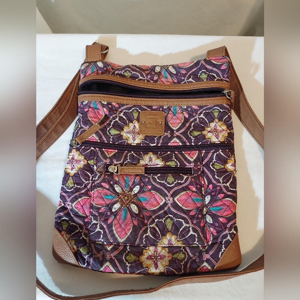 Stone Mountain Accessories Floral Crossbody Bag - Pink and Purple #travel